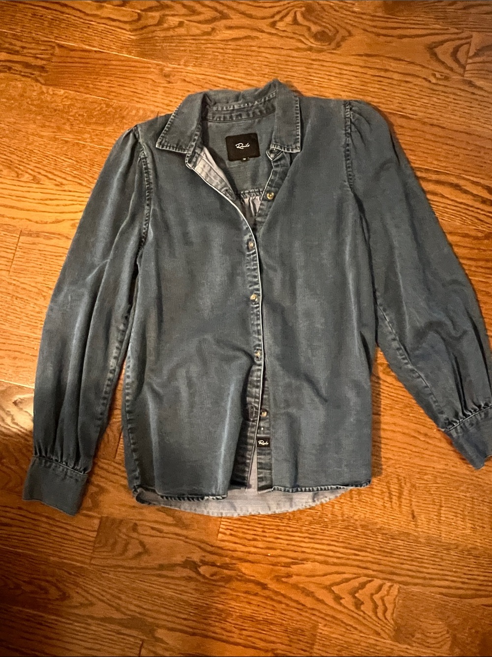 Rails Denim Button-Down Shirt - Blue